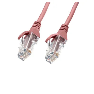 0.25m CAT6 Ultra Thin Ethernet Network Cable – Pink | LSZH Jacket | 28AWG | High-Density RJ45 Patch Cable | 10GbE Rated – SKU: 004.004.7001
