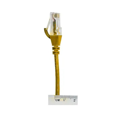 2.5m CAT6 Ultra Thin Ethernet Cable – Yellow | LSZH Jacket, 28AWG, 10GbE, Fluke Tested, RJ45, 100% Copper | SKU:004.004.6017-4C