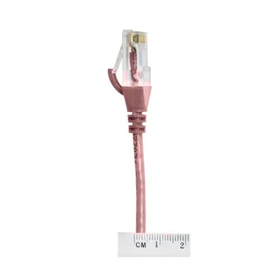 4Cabling 2.5m CAT6 Ultra-Thin LSZH Ethernet Network Cable – Pink, RJ45, 28AWG, 10GbE, Fluke Tested SKU:004.004.7017-4C