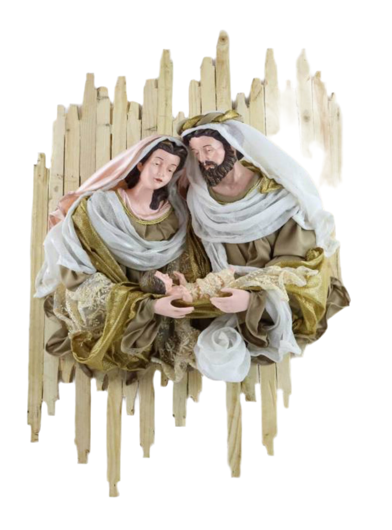 Handmade Christmas Nativity Wreath 78cm – Holy Family Religious Wall Decor, Christian Christmas Door & Home Decoration