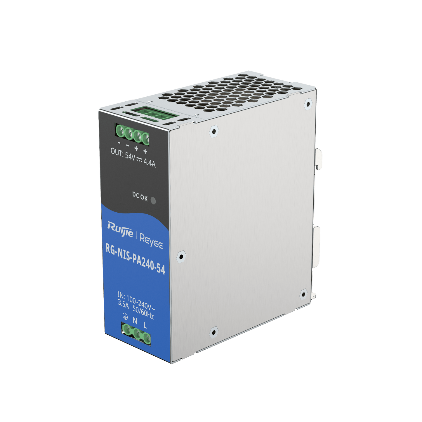 RG-NIS-PA Industrial Power Supply – RG-NIS-PA120-54 & RG-NIS-PA240-54, Fanless, 52V DC Output, Industrial-Grade Reliability
