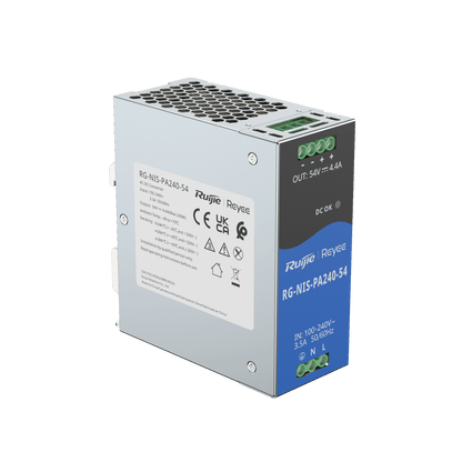 RG-NIS-PA Industrial Power Supply – RG-NIS-PA120-54 & RG-NIS-PA240-54, Fanless, 52V DC Output, Industrial-Grade Reliability