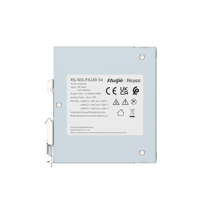 RG-NIS-PA Industrial Power Supply – RG-NIS-PA120-54 & RG-NIS-PA240-54, Fanless, 52V DC Output, Industrial-Grade Reliability