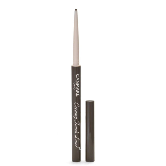 CANMAKE Tokyo eyeliner pen in Foggy Plum, uncapped with fine angled tip