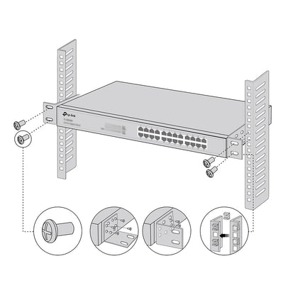 TP-Link RackMount Kit-D226 | Universal 226mm Rack Mount Kit for Desktop Switches