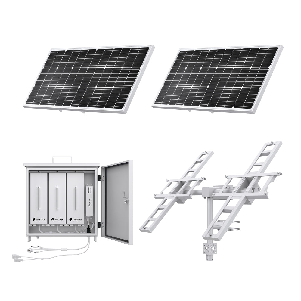 TP‑Link VIGI SP18090 Intelligent Solar Power Supply System | 180 W Dual Panels + 93.6 Ah Battery | MPPT & Aux Heating