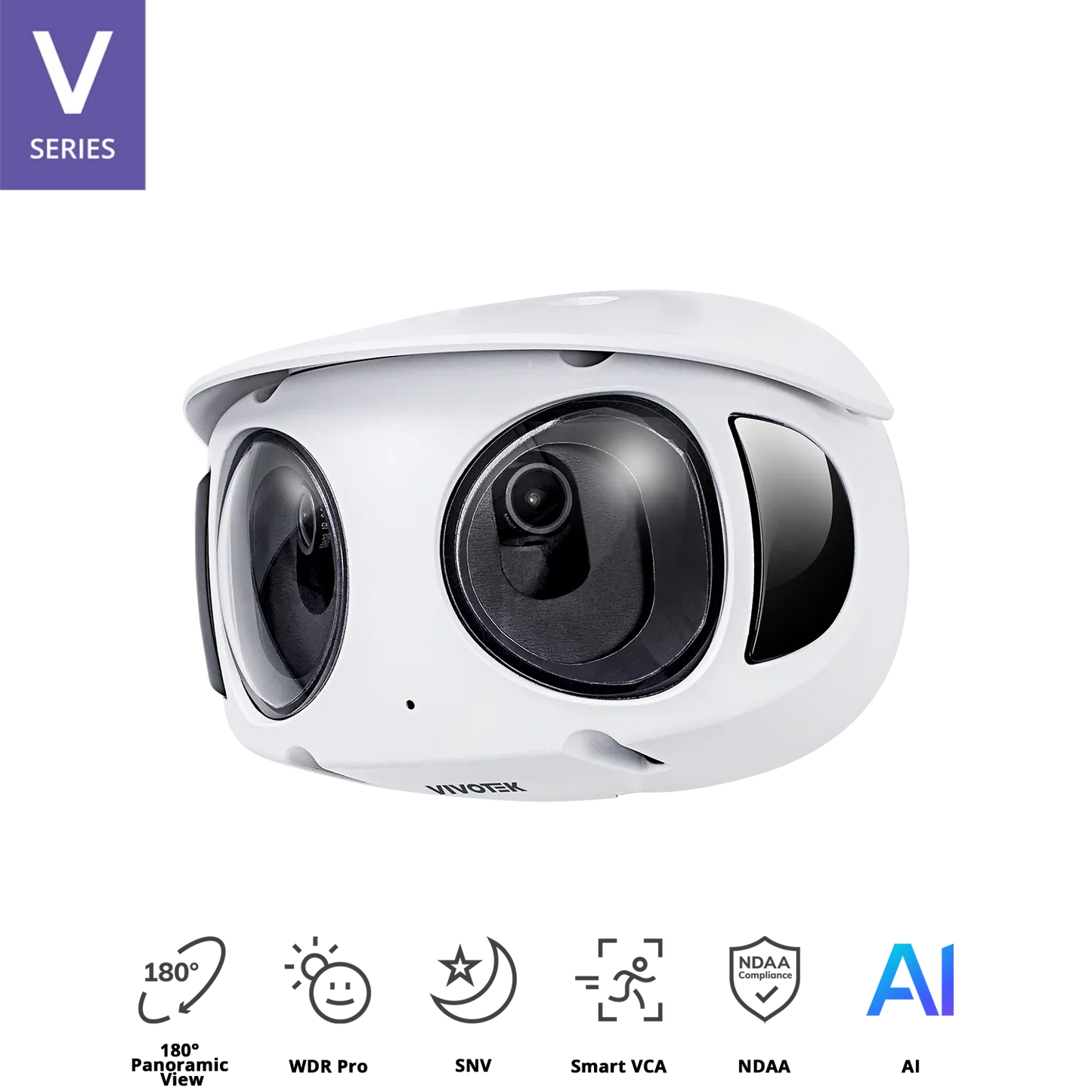 VIVOTEK MS9390-EHV-v2 8MP Multi-Sensor 180° Panoramic Network Camera with IR, WDR Pro, SNV & AI Analytics