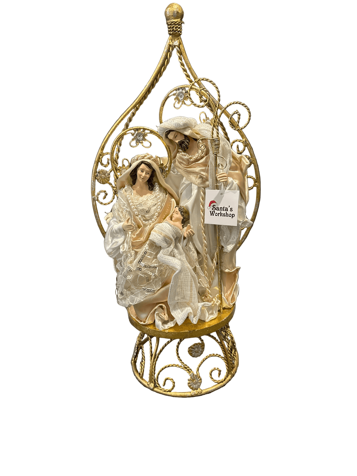 ⭐ 27cm Christmas Religious Handmade Nativity Set – Holy Family in 45cm Gazebo Shrine, Christian Christmas Manger Scene Decoration ⭐