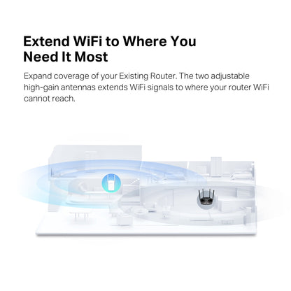 ME60X | AX1500 Dual-Band Wi-Fi 6 Range Extender | 1500 Mbps | Gigabit Port | MERCUSYS