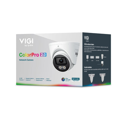 TP-Link VIGI InSight S445S 4MP ColourPro 2.0 Turret Network Camera – AI-ISP Low-Light Colour Night Vision, IP67, PoE, Two-Way Audio
