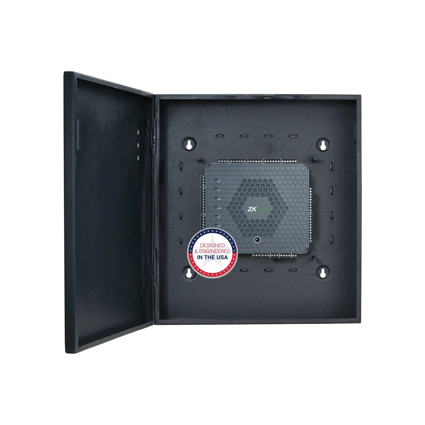 ZKTeco 4 door Network controller Penal, built-in Web Application, support 8 readers, user capacity 5,000, fingerprint capacity 5,000, with wifi, with protection box