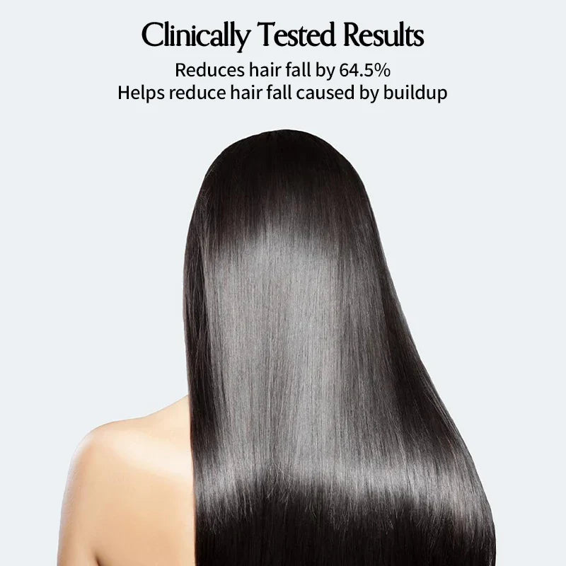 Long straight dark hair with smooth, clean scalp area