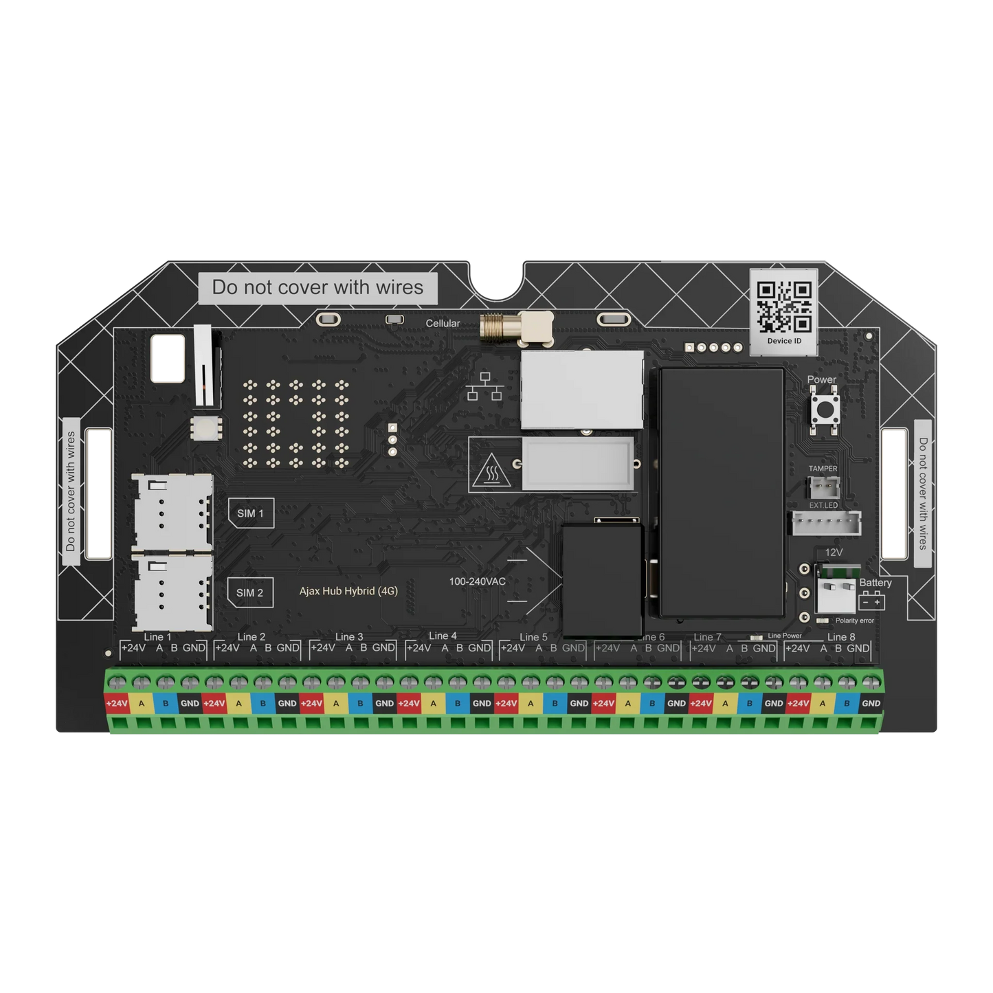 AJAX Superior Fibra Hub Hybrid (4G) Without Casing White Hybrid Security Control Panel for Case D – AJAX#124108