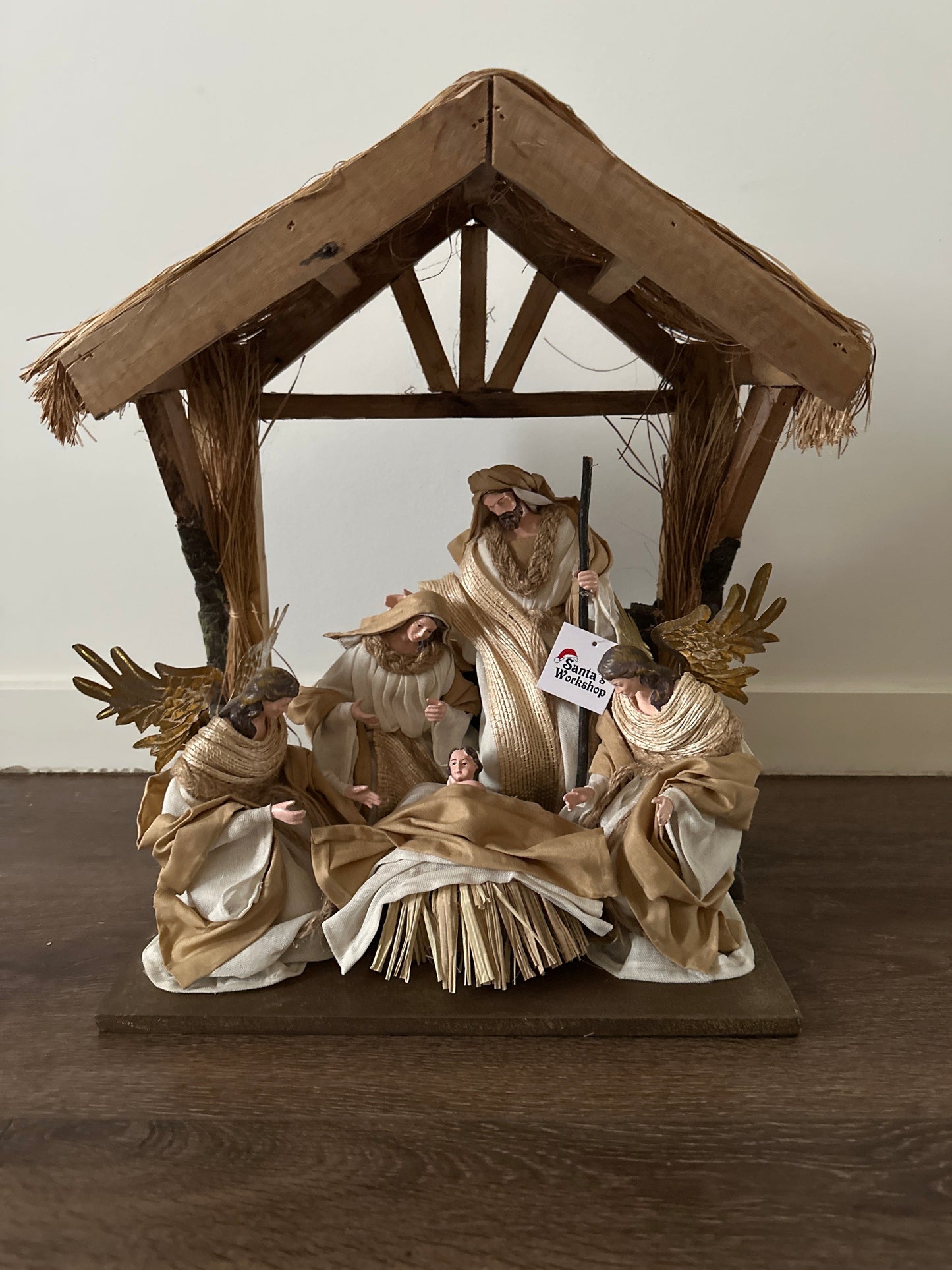 ⭐ 10" Christmas Nativity Set with Holy Family, Angels & Barn Animals – 16.25" Stable Religious Christian Holiday Decoration ⭐