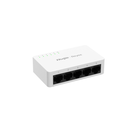 RG-ES05F 5-Port 10/100 Mbps Unmanaged Non-PoE Switch – Fanless, Metal/Plastic Casing, Home & Small Office Network