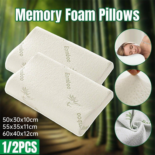 1/2PCS Memory Foam Neck Pillow Wavy Contour Slow Rebound Pillow - 50x30x10cm-2pcs.