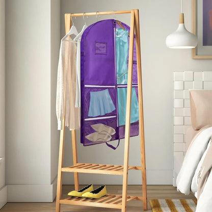1 Foldable Garment Bag with 5 Pockets, 110x60 cm, Purple