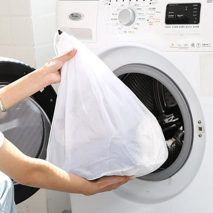 1 Pack Large Laundry Bags,Heavy Duty Diamond Mesh Laundry Bags with Drawstring Closure, Large Laundry Hamper Liner, Washable Laundry Essentials for Travel, Sports, Dorms,White (19.6in) 23.6in