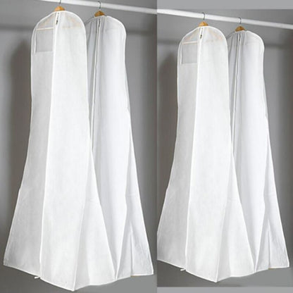 1 Pc Wedding Dress Dust Cover Breathable Non Woven Fabric White, 180 cm