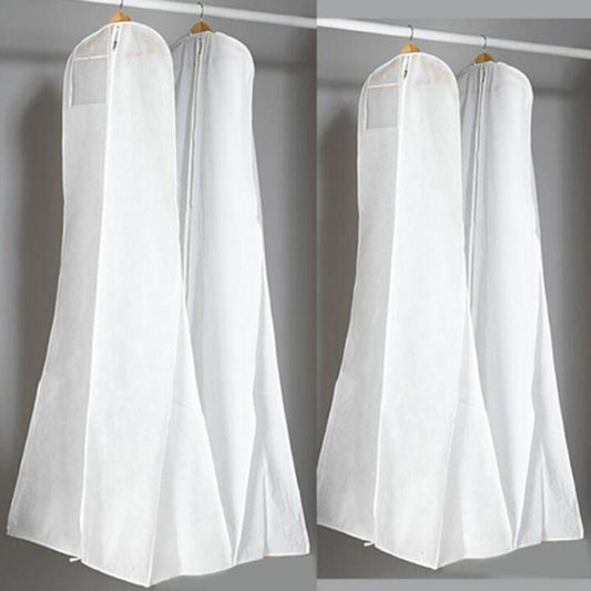White wedding dress dust cover, full-length nonwoven bag with hanging hook