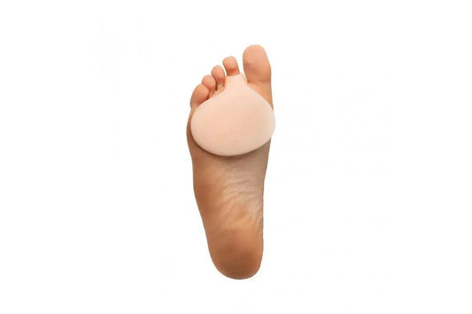 White gel forefoot cushion pad on foot for toe support