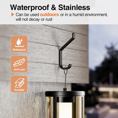 10-Pack Coat Hook for Hanging, 10KG (Max), Stainless Wall Hooks for Towel, Hat, Backpack, Key, Clothes, Wall Mounted Coat Hanger for Closet, Black 10 CM