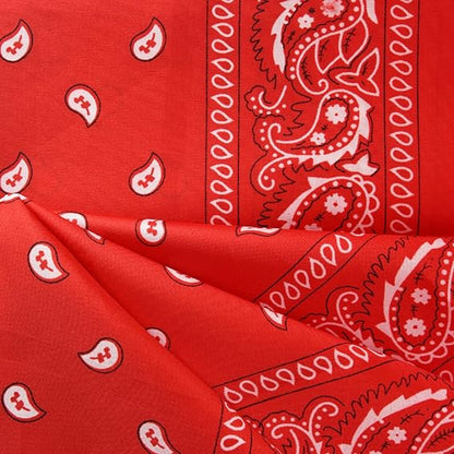 10 Pack Red Paisley Bandanas 55x55cm Polyester Headband Scarf Tie Accessories