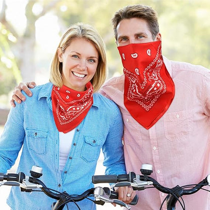 10 Pack Red Paisley Bandanas 55x55cm Polyester Headband Scarf Tie Accessories