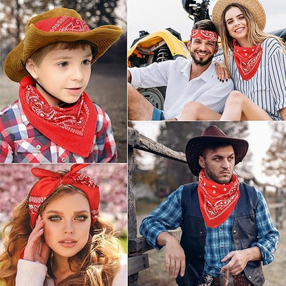 10 Pack Red Paisley Bandanas 55x55cm Polyester Headband Scarf Tie Accessories