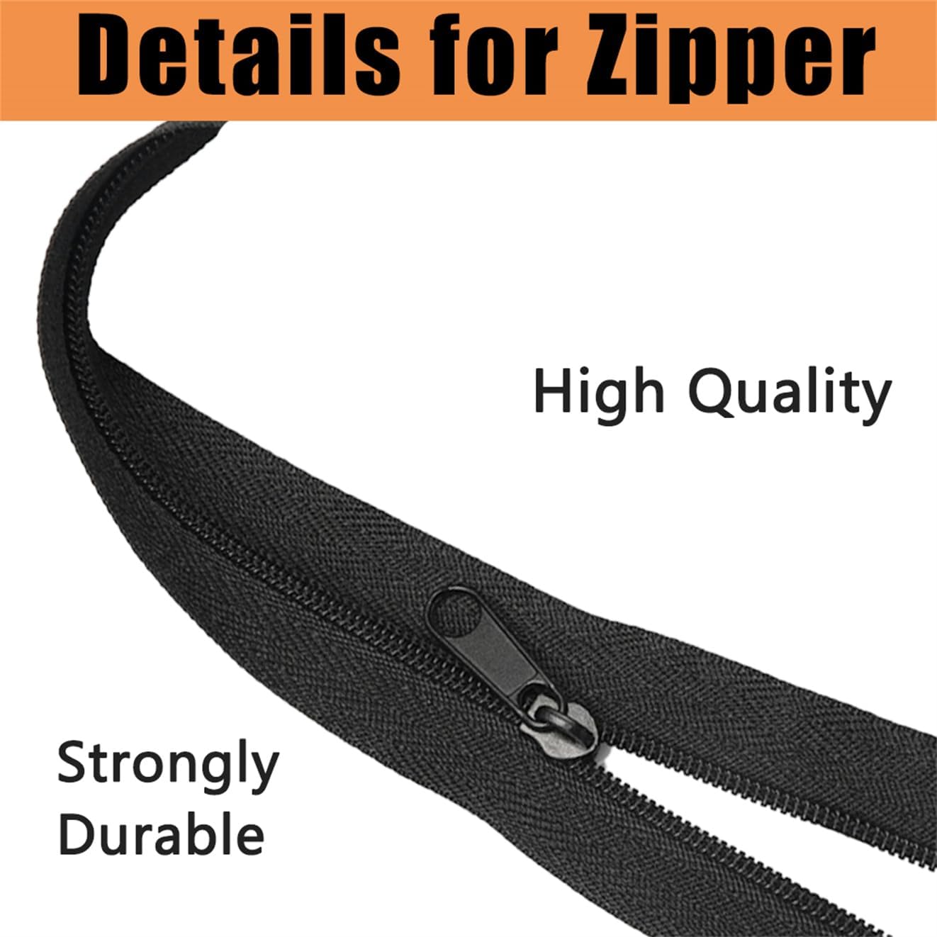 10 Yards 360 Inches Bulk Zippers,9 Meters #3 Zipper for Sewing,Black Nylon Coil Zippers by The Yards with 20pcs Replacement Sewn Zippers for DIY Sewing Craft,Bags,Clothes,purses etc.(Black)