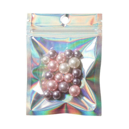 100/200X Iridescent Zip Bags for Food Storage & Holographic Makeup Pouch - 20*30cm 100PCS