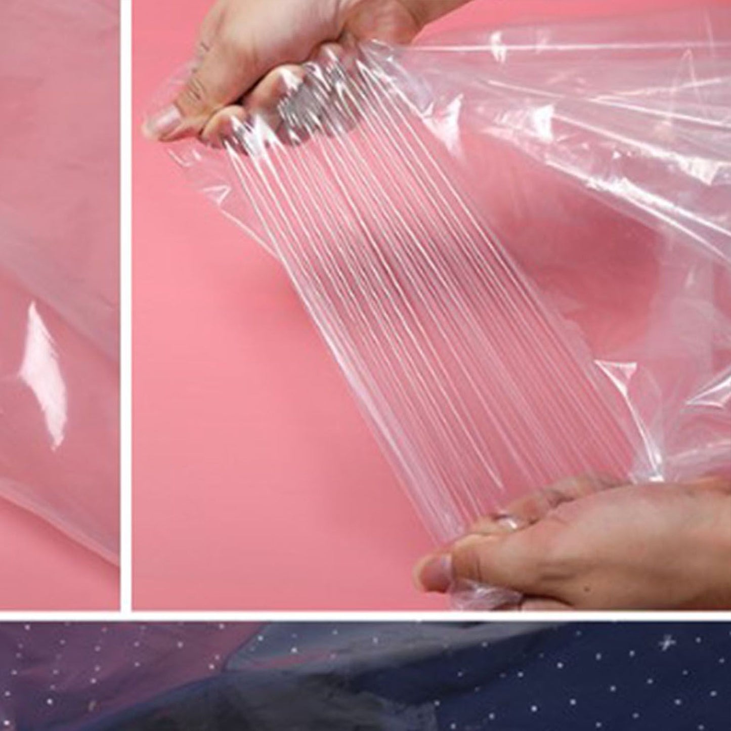 100 Pcs Hanging Garment Bag Single Use Dustproof 60x120cm PE Material Semi Transparent Hanging Suit Bag