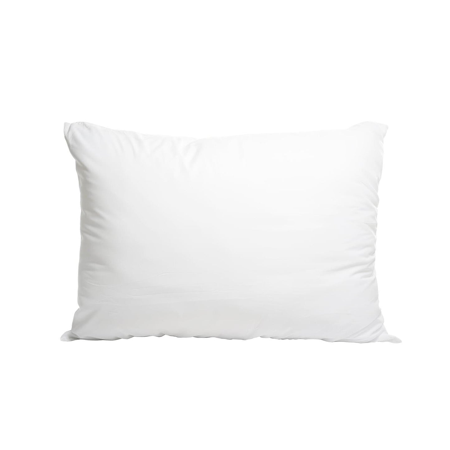 White square pillow with cotton cover and smooth surface, plush poly fill
