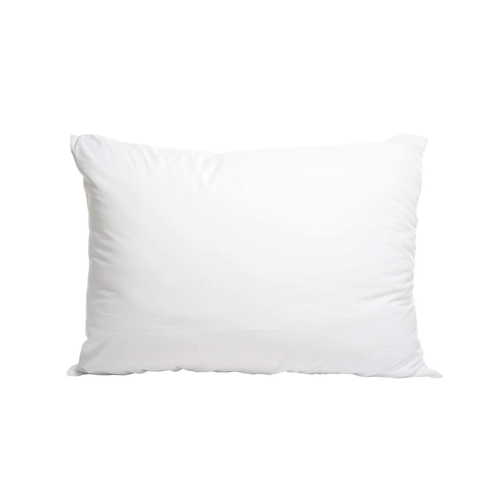 White square pillow with cotton cover and smooth surface, plush poly fill
