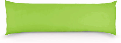 Green body pillowcase, smooth solid fabric with piped edge