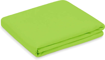 Folded green body pillowcase in smooth solid fabric