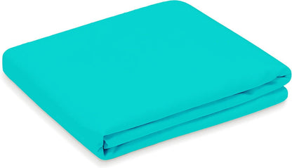 Teal body pillowcase folded into a neat stack