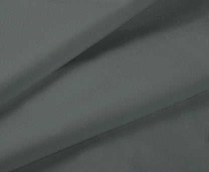 Charcoal sheet fabric close-up with soft matte texture and folds