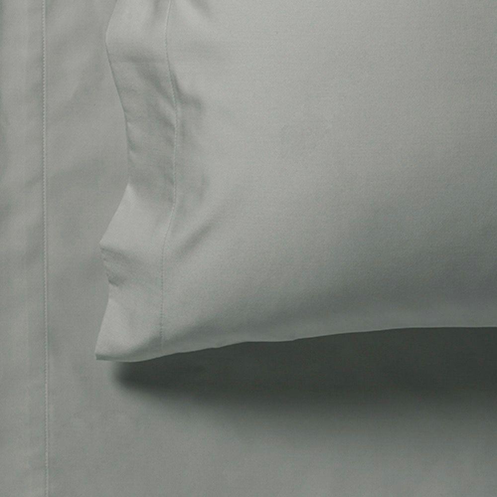 Grey fitted sheet edge with stitched seam detail