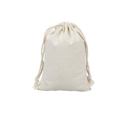 10X Canvas Cotton Drawstring Bags Linen Calico Tote Gift Storage Pouches - 25x35cm