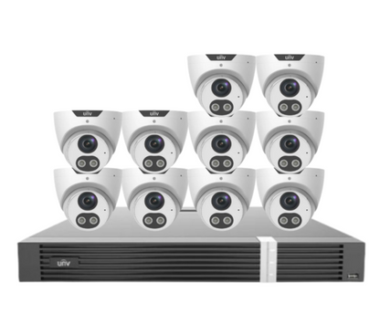 Uniview x16 Camera 8MP Triguard CCTV Kit with 16-Channel AI NVR & HDD | IPC3618SB-ADF28KMC-I0 + NVR302-16E2-P16-IQ
