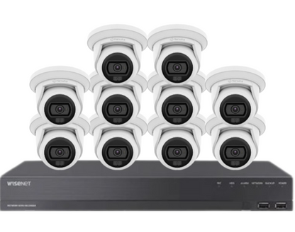 Wisenet Hanwha x16 Camera CCTV Kit with 16 Channel 8MP NVR, 4MP Flateye Cameras A series + HDD – CT-ANE-L7012L / CT-ARN-1610S