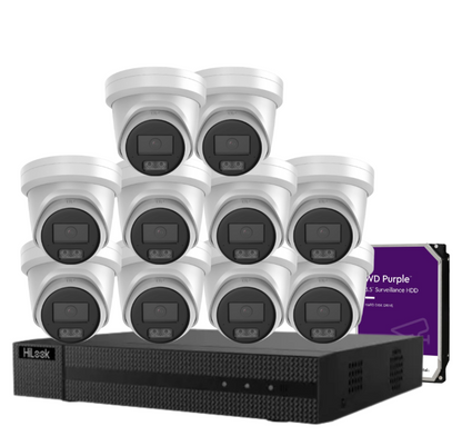 HiLook IPC-T581H-MU 4K Hi-Color CCTV Kit with 16-Channel PoE NVR + HDD | Up to 16 Cameras | SKU: IPC-T581H-MU-16KIT