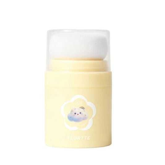 Yellow hair volumising powder canister with white puff cap