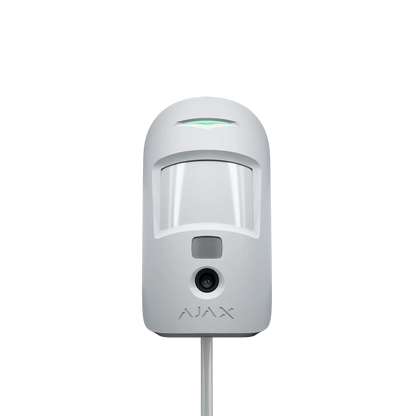 AJAX#53771 Ajax Superior MotionCam (PhOD) Fibra Wired PIR Motion Detector with Photo on Demand – White / Black