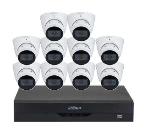 Dahua x16 4MP AI CCTV Kit with 16-Channel WizSense NVR, Vari-Focal Eyeball Cameras + Dual HDD Support – IPC-HDW3441T-ZAS + NVR4216-16P-AI/ANZ