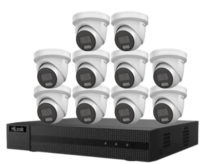 HiLook IPC-T282H-MU  (REPLACED BY T381H)  8MP AI Fixed Turret Network CCTV Camera 4K Kit – Up to 16 Cameras + 16CH PoE 4K Recorder + HDD
