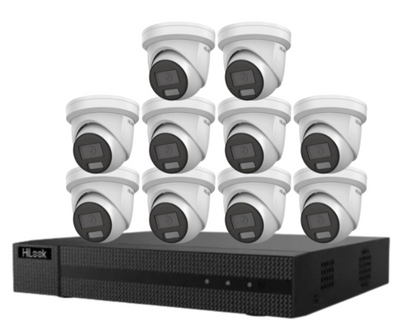 HiLook IPC-T282H-MU  (REPLACED BY T381H)  8MP AI Fixed Turret Network CCTV Camera 4K Kit – Up to 16 Cameras + 16CH PoE 4K Recorder + HDD