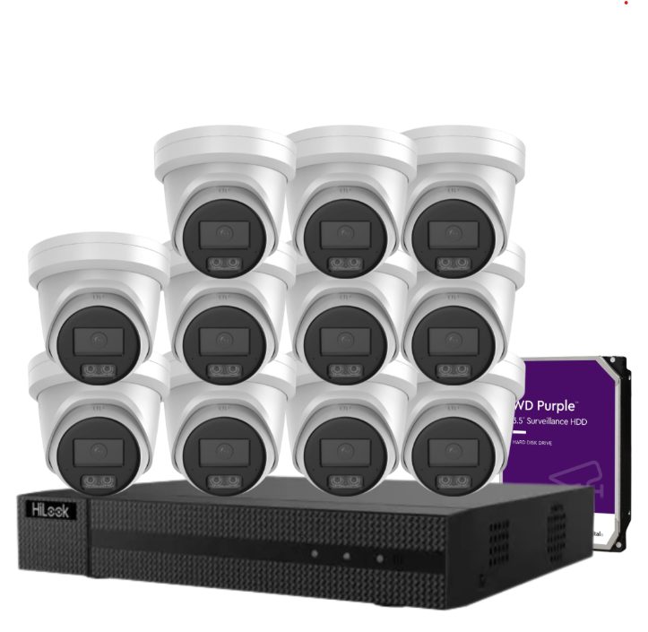 HiLook IPC-T561H-MU 6MP Hi-Color CCTV Kit with 16-Channel PoE NVR + HDD | Supports up to 16 Cameras | SKU: IPC-T561H-MU-16KIT