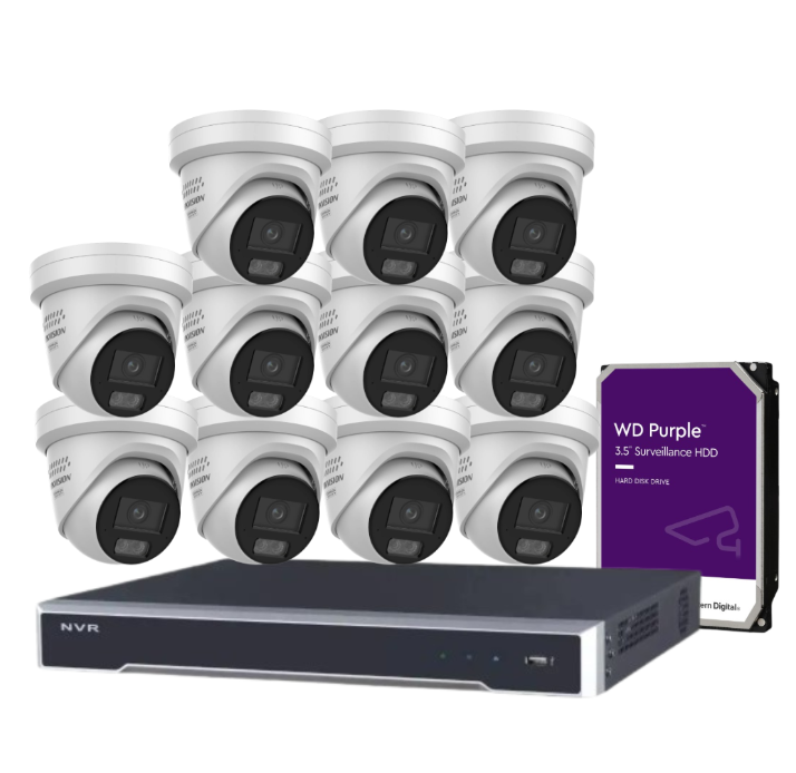 *NEW Hikvision 8MP ColorVu CCTV Kit – 16-Channel 8K NVR DS-7616NI-M2/16P + 16x DS-2CD2387G3-LIS2UY/SL (L)(RB) Cameras, Hybrid Light, Audio, HDD, ANZ Certified